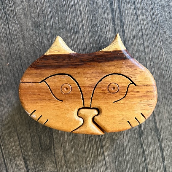 Other - Cat Kitten Wooden AS IS Puzzle Box